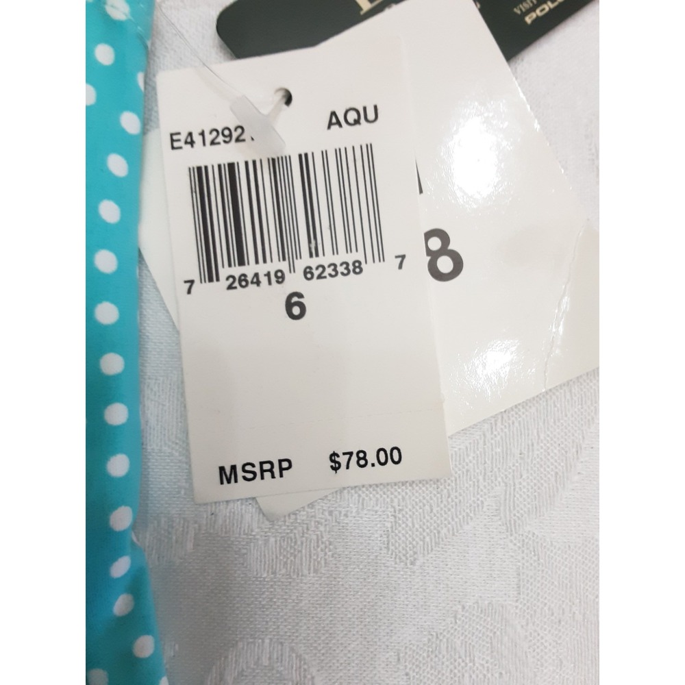 Ralph Lauren Separates Top Womens Size 6 Blue White Polka dots Swim Halter - Picture 16 of 16
